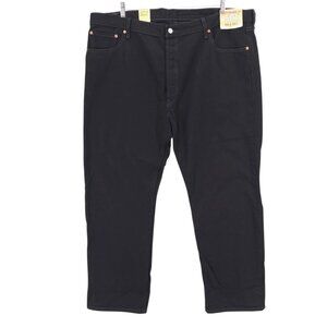 NWT LEVIS 501 Black Jeans Original Fit Straight Leg Button Fly 100% Cotton 46x32